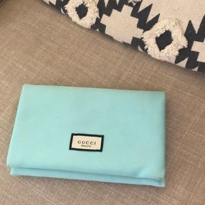 Gucci Beauty Light Blue Satin Sosmetic Bag